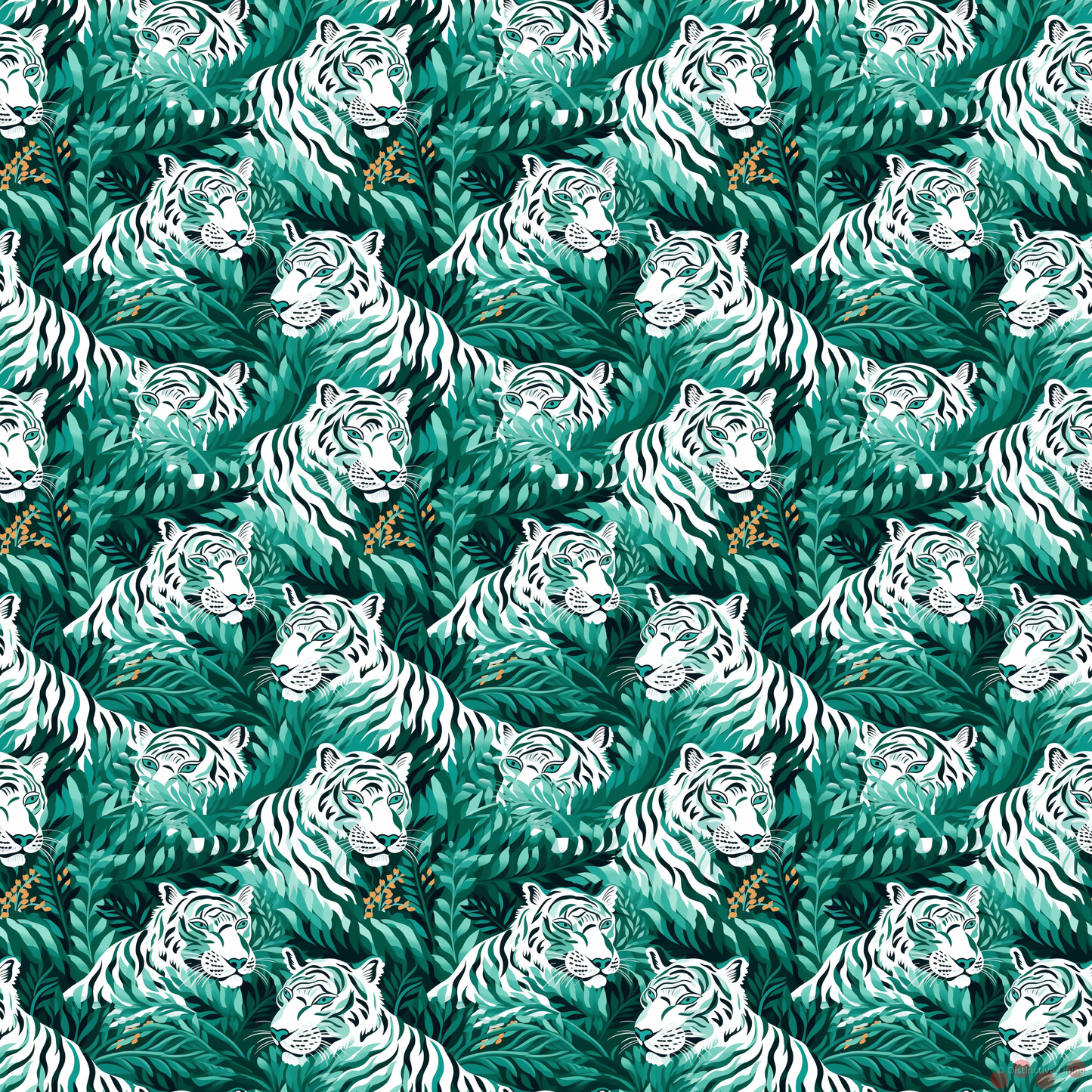 Tiger Cubism Aquamarine