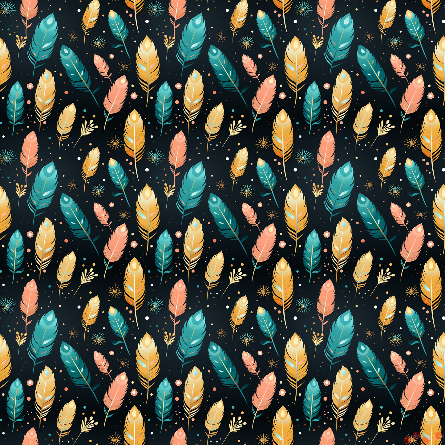 Pop Art Feathers Aqua